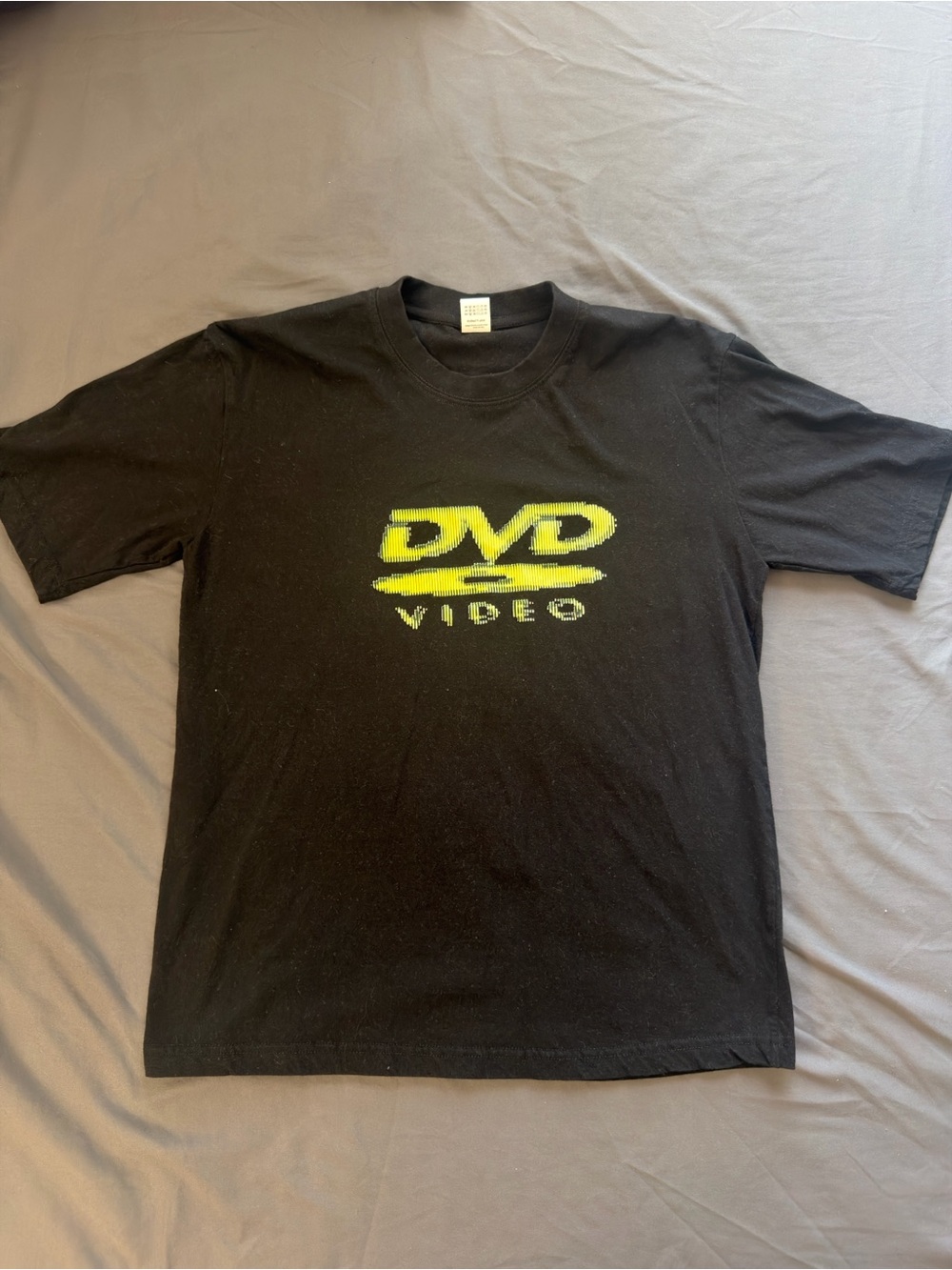 Black DVD Video Graphic Tee - Yellow Logo